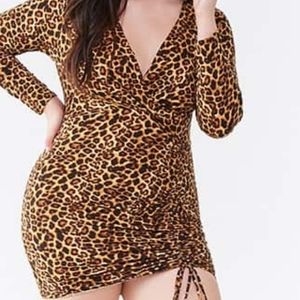 NEW Plus Size Leopard Print Mini Dress